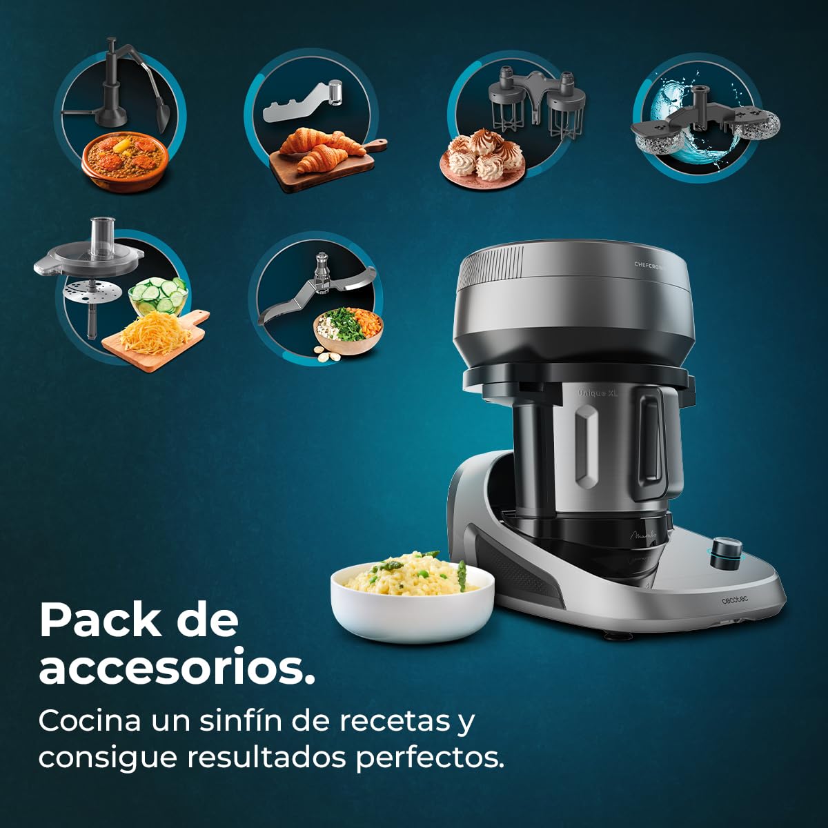 Cecotec Mambo CooKing Unique Robot de Cocina 2200 W, 45 Funciones, Jarra 4,5 L y Recetas Guiadas
