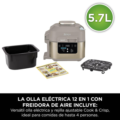 Ninja Speedi ON500EUSTGD Olla Eléctrica 10 en 1 con Freidora de Aire, 5,7 L, Piedra Dorada