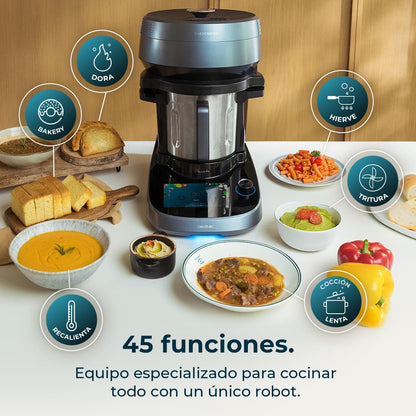 Cecotec Mambo CooKing Unique Robot de Cocina 2200 W, 45 Funciones, Jarra 4,5 L y Recetas Guiadas