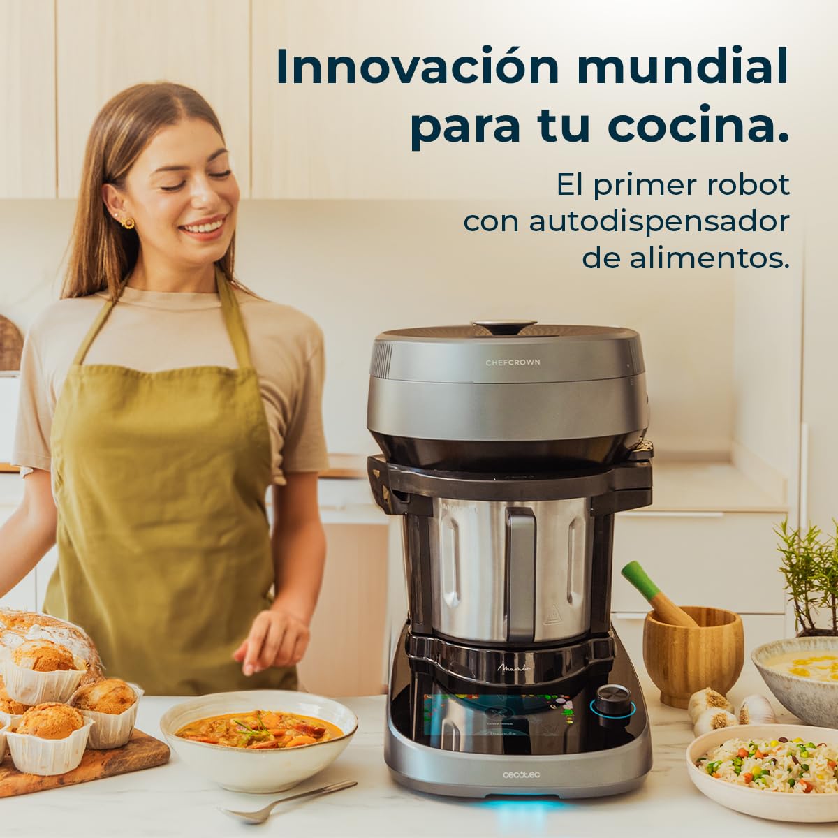 Cecotec Mambo CooKing Unique Robot de Cocina 2200 W, 45 Funciones, Jarra 4,5 L y Recetas Guiadas