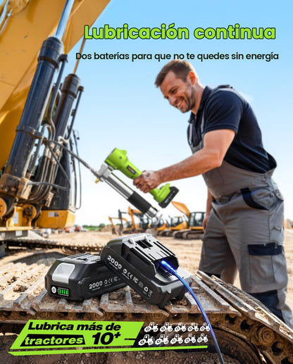 TaskStar Engrasadora Eléctrica 10000 PSI con 2 Baterías, Cargador, Manguera Flexible y Luz LED