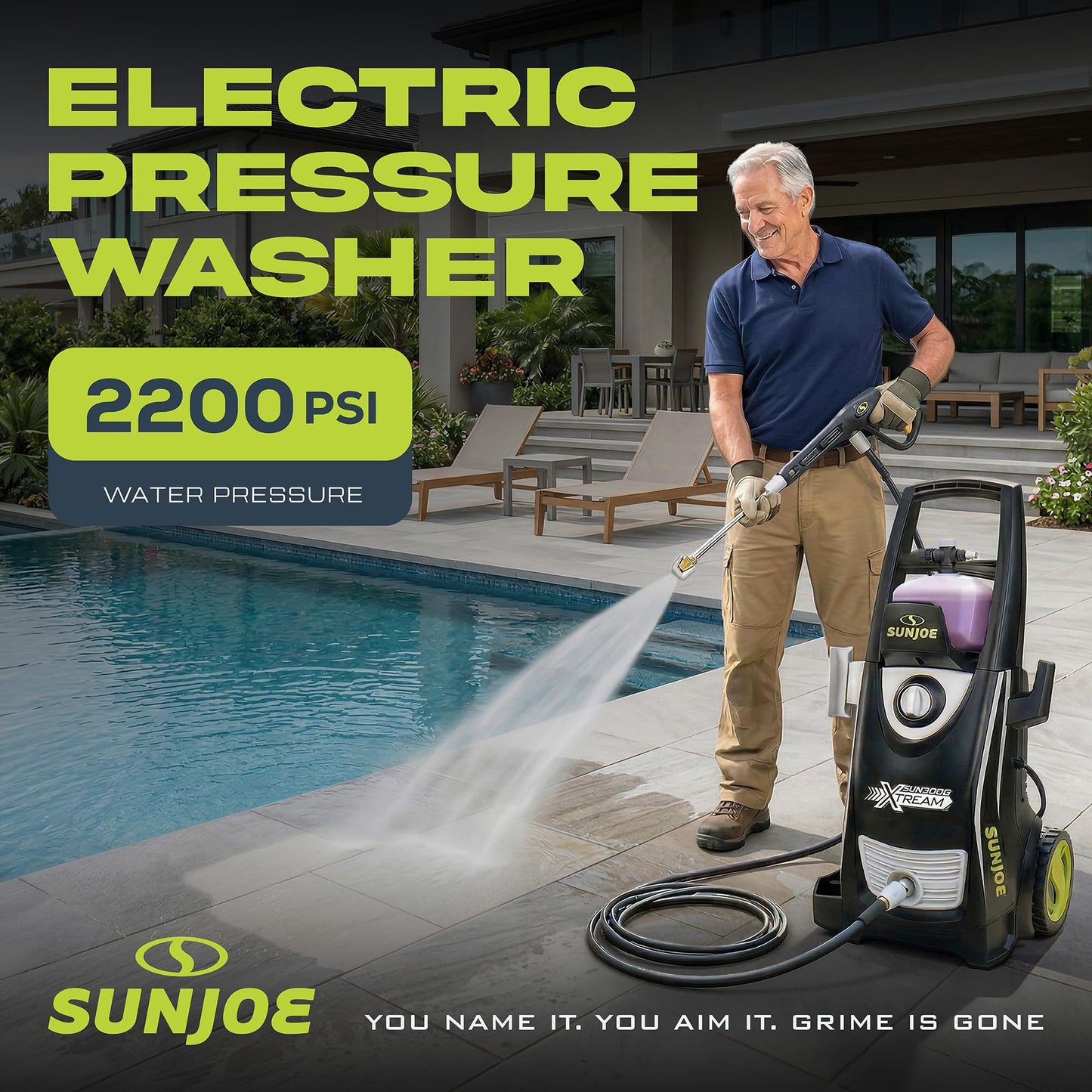 Sun Joe SPX3000-XT1 XTREAM Lavadora Eléctrica de Alta Presión 2200 PSI, 13 A