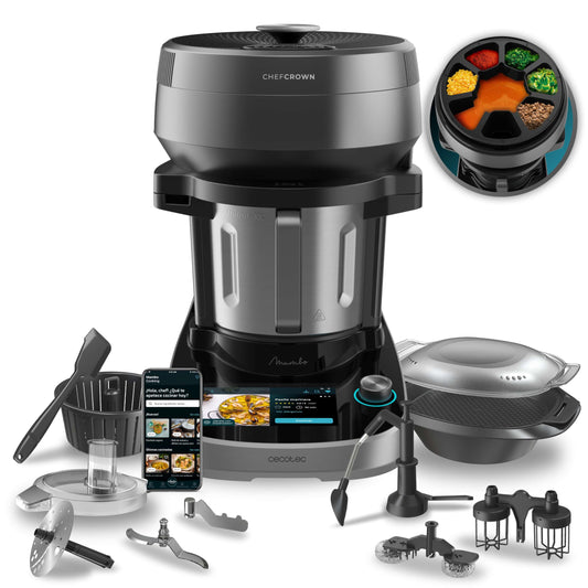 Cecotec Mambo CooKing Unique Robot de Cocina 2200 W, 45 Funciones, Jarra 4,5 L y Recetas Guiadas