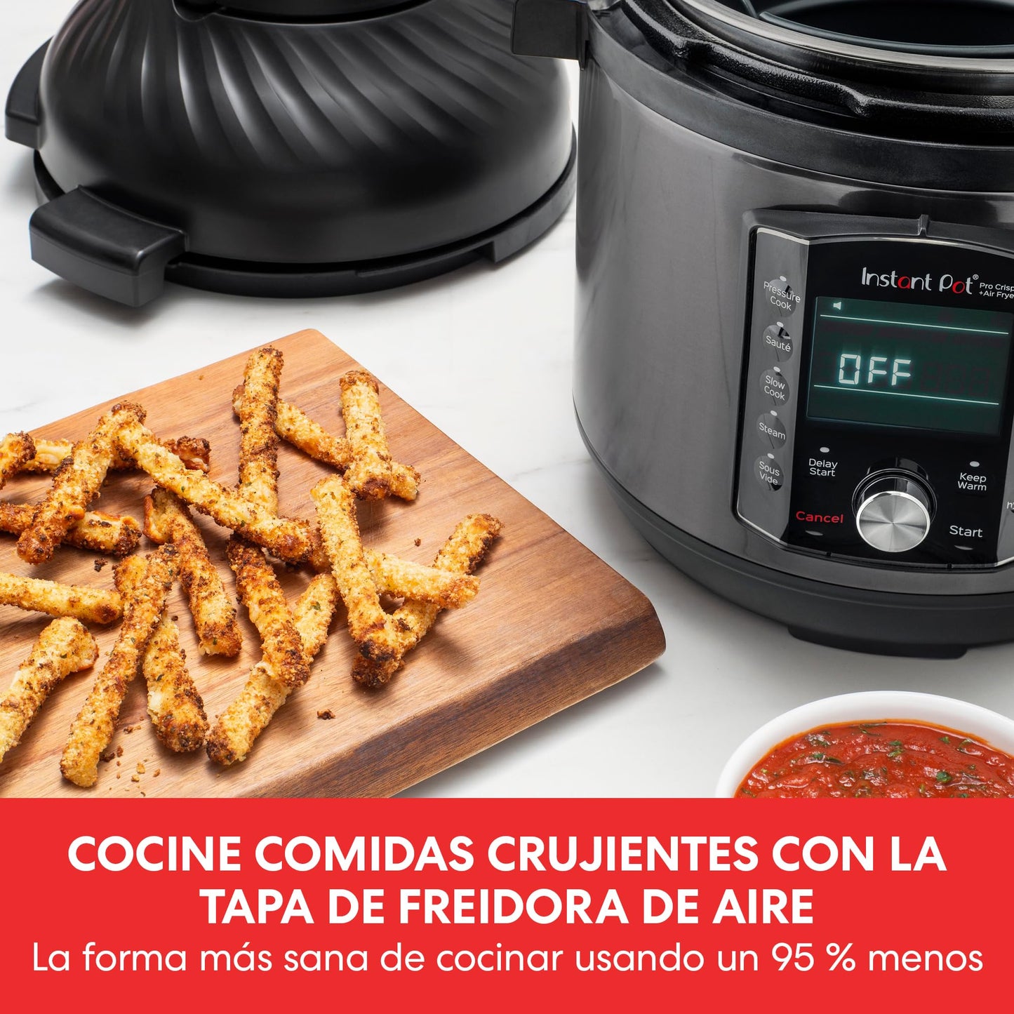 Instant Pot Pro Crisp Olla Eléctrica 11 en 1 con Freidora de Aire, 7,6 L, Acero Inoxidable