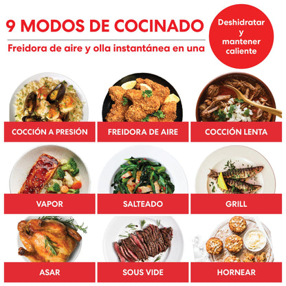 Instant Pot Pro Crisp Olla Eléctrica 11 en 1 con Freidora de Aire, 7,6 L, Acero Inoxidable