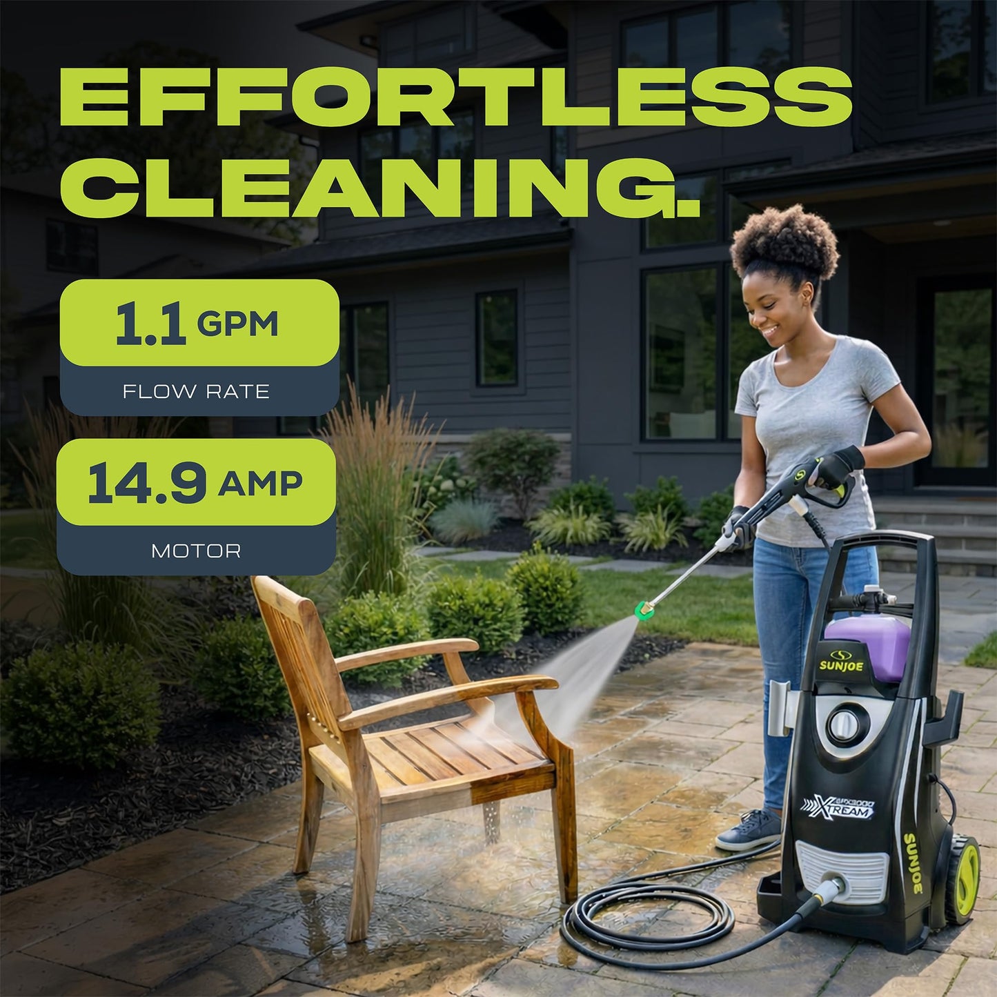 Sun Joe SPX3000-XT1 XTREAM Lavadora Eléctrica de Alta Presión 2200 PSI, 13 A